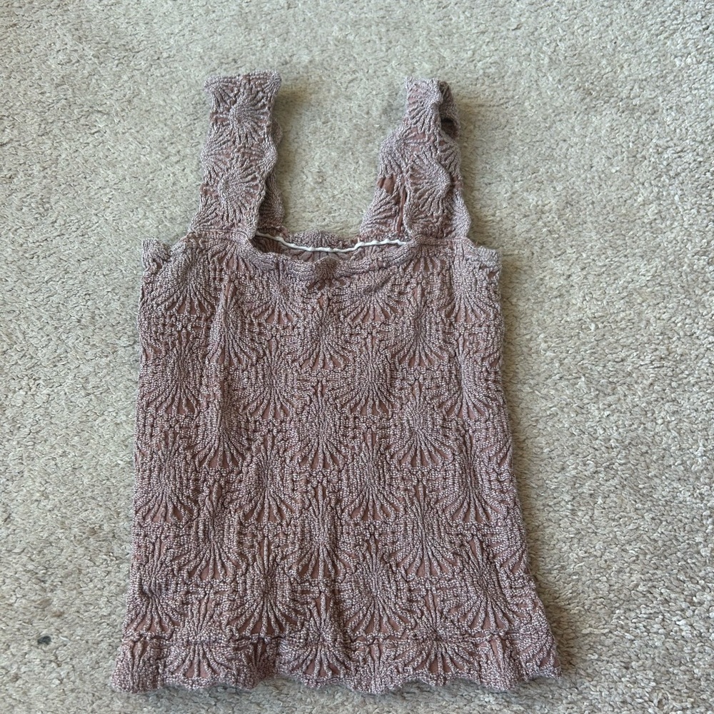 Free people Textured Mauve Sleeveless Top